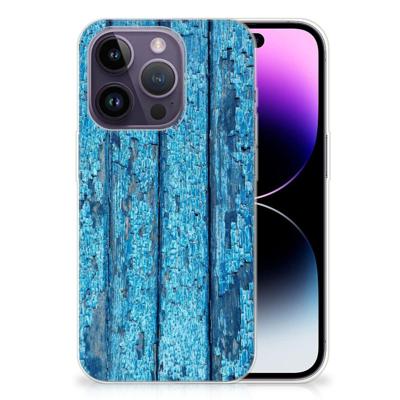 Apple iPhone 14 Pro | Bumper Hoesje | Wood Blue