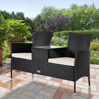 Solar tuinlamp wicker hoogte 50cm - thumbnail