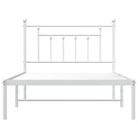 Bedframe met hoofdbord metaal wit 107x203 cm - thumbnail