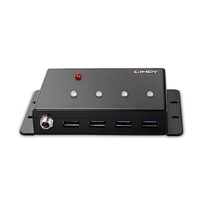 LINDY 443492 USB 3.2 Gen 1-hub 4 poorten Zwart