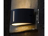 Buitenlamp e27 fitting voordeur donker grijs &apos;Bonn&apos; up down lighter 25 cm - thumbnail