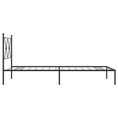 Bedframe met hoofdbord metaal zwart 90x190 cm