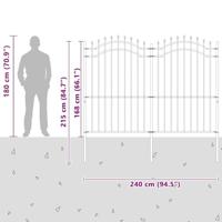 Tuin Hek Grijs 215 cm Poedergecoat staal - thumbnail