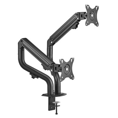Dubbele monitorarm met gasveer (zwenkbaar), 17”-32”