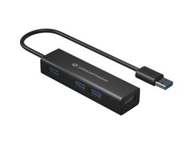 Conceptronic HUBBIES06B interface hub USB 3.2 Gen 1 (3.1 Gen 1) Type-A 5000 Mbit/s Zwart