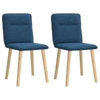 Eetkamerstoelen 2 st stof blauw - thumbnail