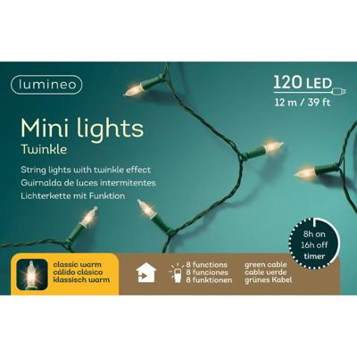 LED mini lights l1190 cm groen/kwrm kerstverlichting Lumineo - Lumineo