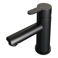 Wastafelmengkraan Brauer Black Edition Coldstart Opbouw Laag Korte Platte Hendel Mat Zwart - thumbnail