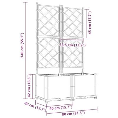 Tuin Bloempot 2 pcs Grijs 80 x 40 x 143 cm Staal