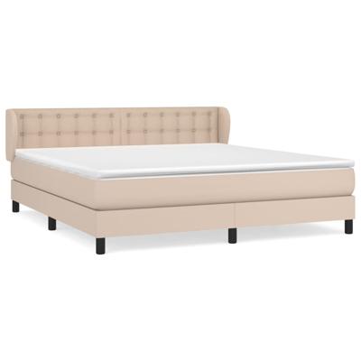 Boxspring met matras kunstleer cappuccinokleurig 180x200 cm - thumbnail