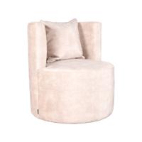LABEL51 Fauteuil Evy - Naturel - Velours - 65 cm - thumbnail