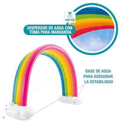 Speelgoed watersproeier Intex Regenboog 300 x 109 x 180 cm PVC