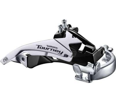 Shimano Voorderailleur 3 x 6/7-speed tourney fd-ty510 top swing/dual pull - lage klem - 42t (66-69°) - zwart/zilver
