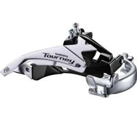Shimano Voorderailleur 3 x 6/7-speed tourney fd-ty510 top swing/dual pull - lage klem - 42t (66-69°) - zwart/zilver - thumbnail