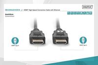Digitus DB-330123-030-S HDMI-kabel HDMI Aansluitkabel HDMI-A-stekker, HDMI-A-stekker 3.00 m Zwart 4K UHD, Audio Return Channel (ARC) - thumbnail