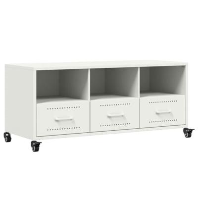 Tv-meubel 100,5x39x43,5 cm staal wit