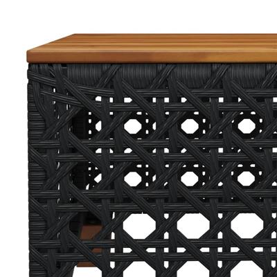8-delige Loungeset met kussens poly rattan zwart - thumbnail