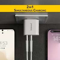 Intenso W24AA USB-oplader 24 W 2x USB-A Wit Binnen - thumbnail