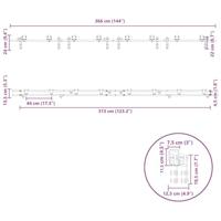 Schuifdeur onderdelenset 366 cm roestvrij staal zilverkleurig - thumbnail