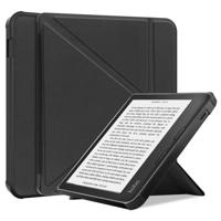 Lunso - Origami sleepcover hoes - Kobo Libra 2 (7 inch) - Zwart - thumbnail