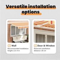 VidaXL Inklapbaar zonnescherm geel 350 x 200 cm stof - thumbnail