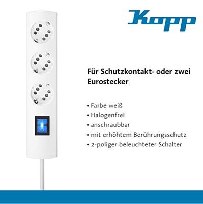 Kopp 233802006 Stekkerdoos met schakelaar 3-voudig Wit Randaarde stekker 1 stuk(s) Kopp 233802006 Stekkerdoos met schakelaar 3-voudig Wit Randaarde stekker 1 stuk(s)