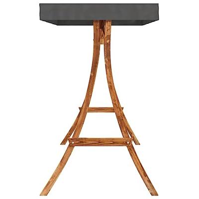 VidaXL Schommelframe met antracietkleur dak gebogen hout teakafwerking
