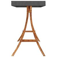 VidaXL Schommelframe met antracietkleur dak gebogen hout teakafwerking - thumbnail