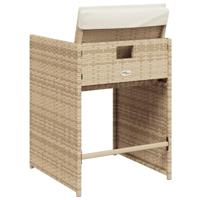 Tuinstoelen 4 st met kussens poly rattan beige - thumbnail