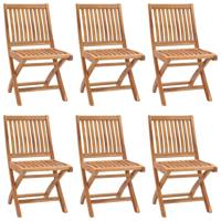 Tuinstoelen 6 st inklapbaar massief teakhout - thumbnail