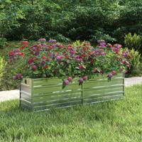 VidaXL Plantenbak verhoogd 160x40x45 cm gegalvaniseerd staal zilver - thumbnail