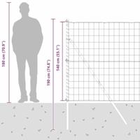 VidaXL Hek met paal zilver 1,4 x 10 m staal en pvc - thumbnail