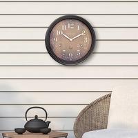 NeXtime NE-4318BR Buitenklok Jasmine + Thermo- en Hydrometer 23.5 cm Zwart/Koper - thumbnail