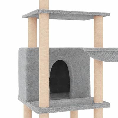 VidaXL Kattenmeubel met sisal krabpalen 132 cm lichtgrijs