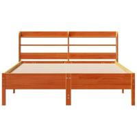 Bedframe zonder matras massief grenenhout wasbruin 135x190 cm - thumbnail