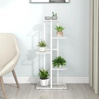 VidaXL Bloemenstandaard met 5 lagen 43x22x98 cm metaal wit - thumbnail
