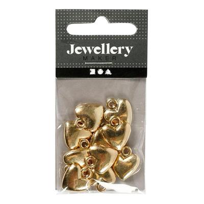 Creativ Company Hartvormige hanger verguld, 10st.