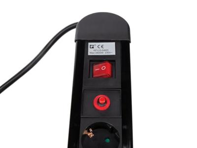 Perel contactdoos met 4 stopcontacten, schakelaar en overspanningsbeveiliging, zwart, voor Nederland