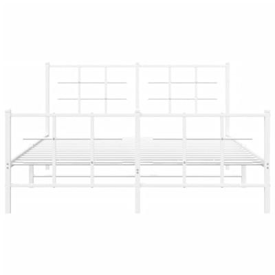 Bedframe met hoofd- en voeteneinde metaal wit 150x200 cm - thumbnail