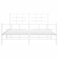 Bedframe met hoofd- en voeteneinde metaal wit 150x200 cm - thumbnail