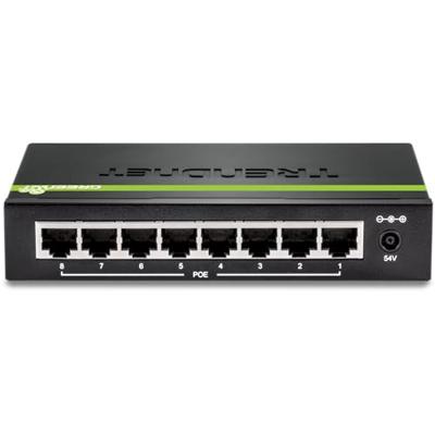 TRENDnet TPE-TG82G 8-Port GREENnet Gigabit PoE+ Switch, 61W PoE vermogen, 16 Gbps schakelcapaciteit, Plug N Play