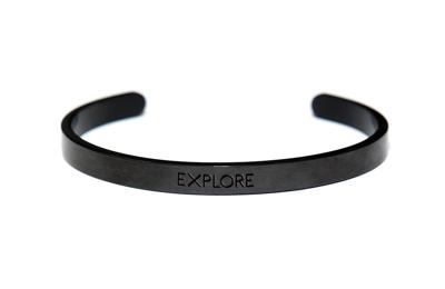 Key Moments 8KM-BM0003 Bangle met tekst explore one-size zwart