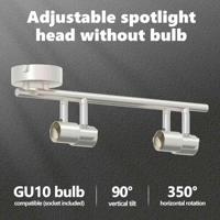 VidaXL Plafondspot met schijnwerpers nikkel 70 x 9 x 12,5 cm staal - thumbnail