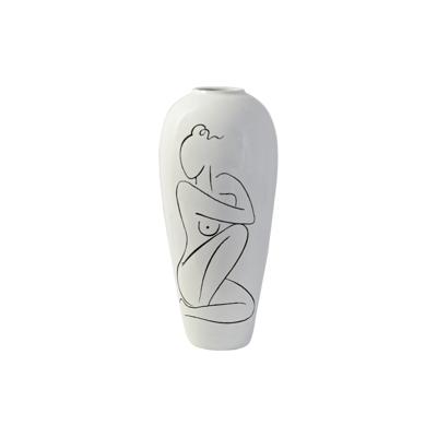 Vaas DKD Home Decor Abstract Wit Hars Modern (34 x 34 x 73.5 cm)