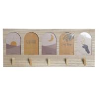 Kapstok DKD Home Decor 56 x 5 x 23,5 cm Natuurlijk Multicolour Hout MDF Boho - thumbnail