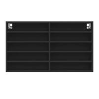 Vitrinekast 100x15x58 cm bewerkt hout zwart - thumbnail