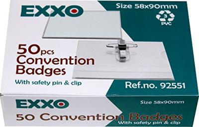 Badge met combiklem, ft 58 x 90 mm, doos van 50 stuks