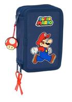 Schooletui met Accessoires Super Mario Trick Rood Donkerblauw 12,5 x 19,5 x 5,5 cm 37 Onderdelen - thumbnail