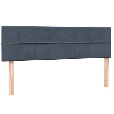 Boxspring met matras fluweel donkergrijs 140x220 cm