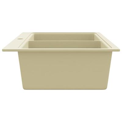VidaXL Gootsteen dubbele bakken graniet beige